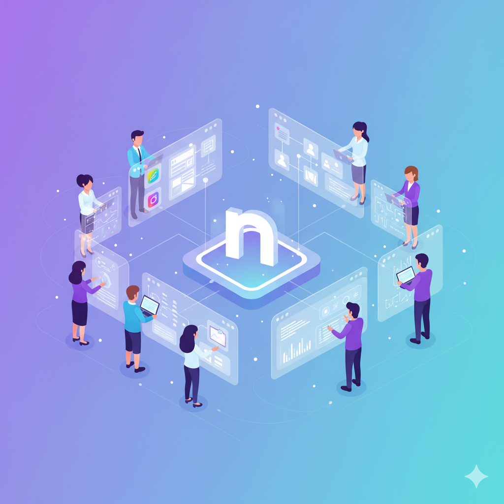 Equipe multidisciplinar colaborando na produção de cursos